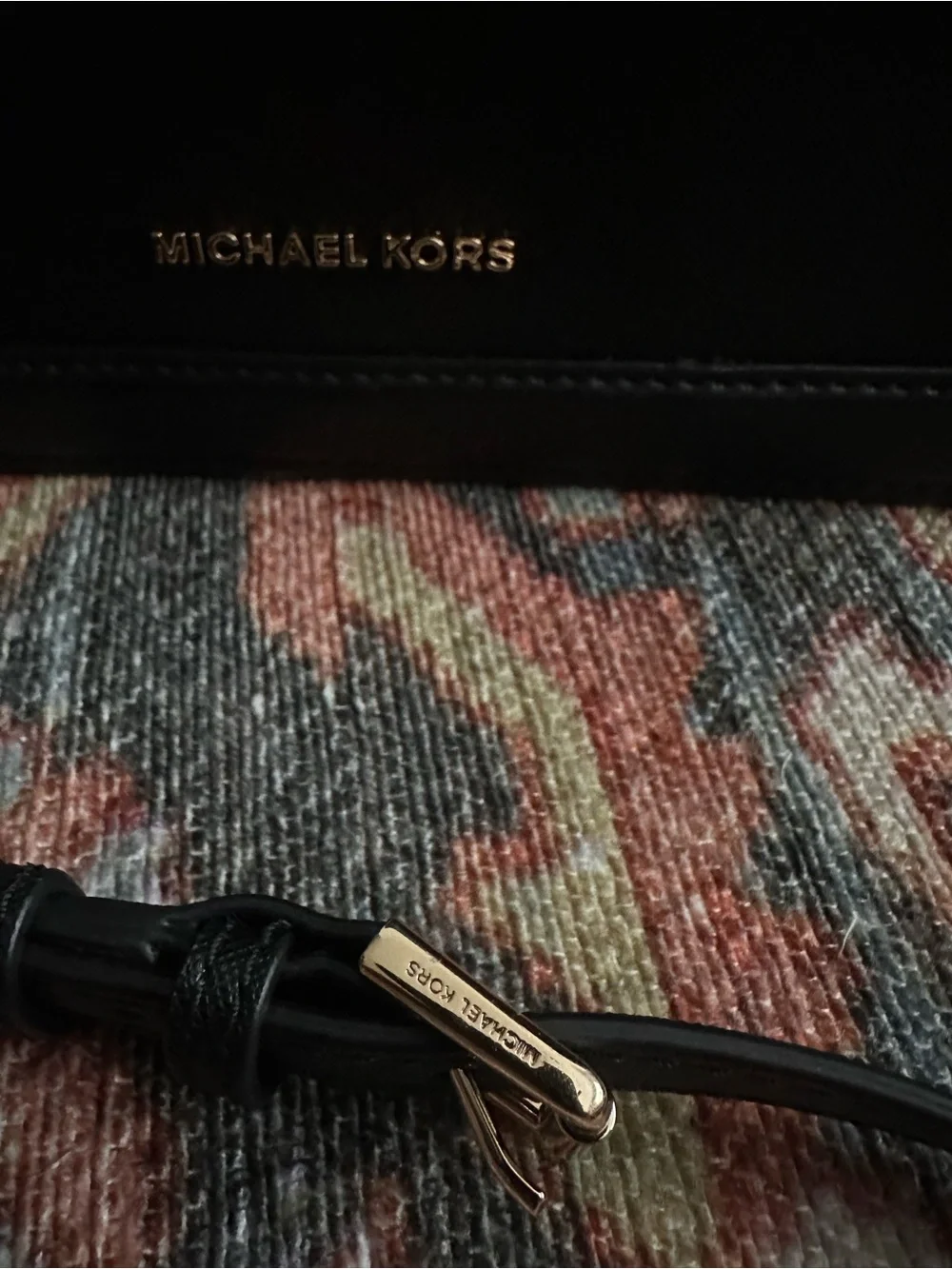 Michael Kors Black Crossbody with Gold Logo